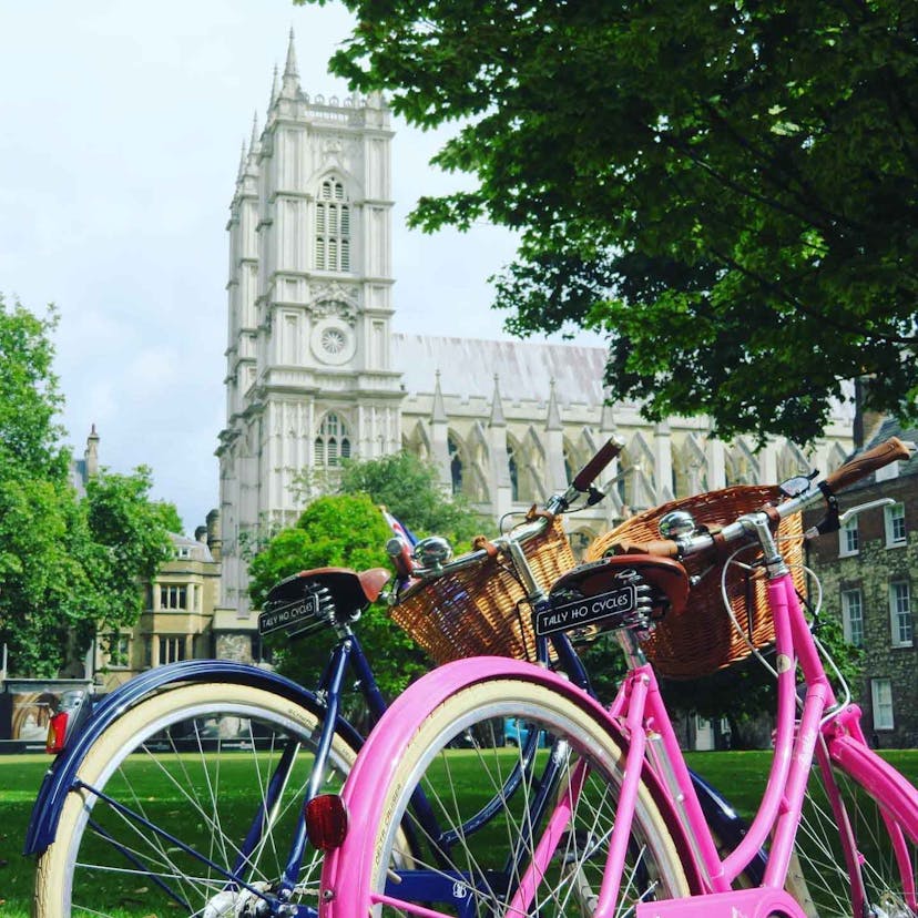 Westminster with two bicycles in front